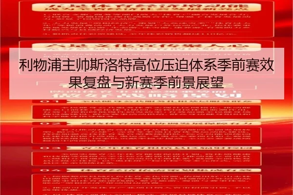 利物浦主帅斯洛特高位压迫体系季前赛效果复盘与新赛季前景展望